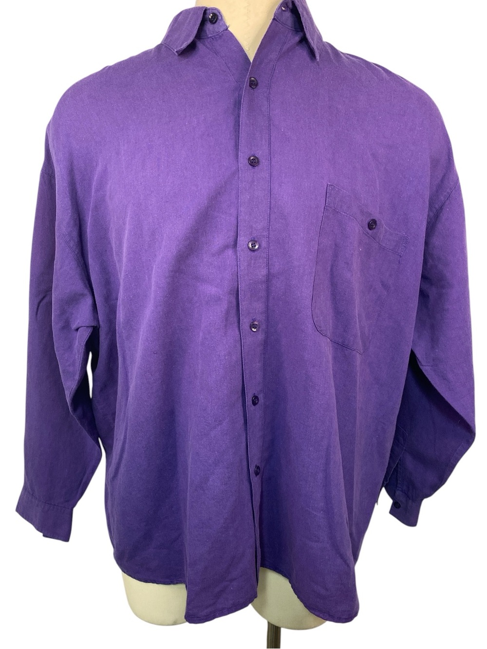 Protest Linen Blend Purple Long Sleeve Button-Up Shirt Men’s XL